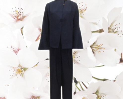 品方生命禮儀-禮儀用品-壽衣百科-現代服飾-女套裝褲裝-W23藍