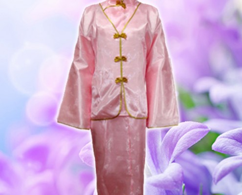 品方生命禮儀-禮儀用品-壽衣百科-雙色緞-女旗袍-W3粉紅