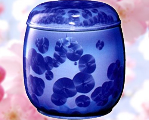 品方生命禮儀-禮儀用品-骨灰罐百科-寶藍結晶釉冬瓜